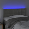 Cabecero con LED de terciopelo gris claro 90x5x78/88 cm 3