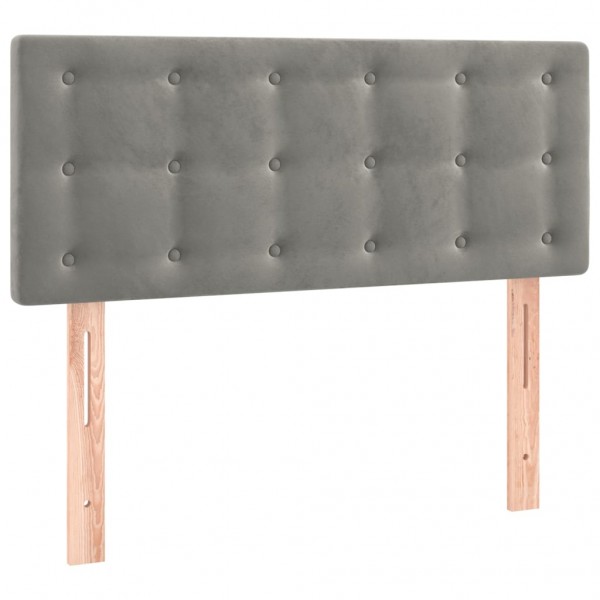 Cabeceira de cama c/ luzes LED tecido 90x5x78/88 cm cinza-claro M 4