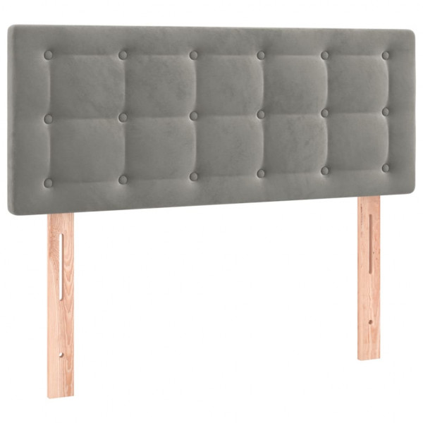 Cabecero con LED de terciopelo gris claro 90x5x78/88 cm M 4