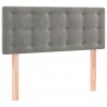 Cabeceira de cama c/ luzes LED tecido 90x5x78/88 cm cinza-claro 4
