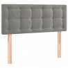Cabecero con LED de terciopelo gris claro 90x5x78/88 cm 4