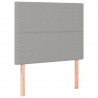 Cabeceira cama c/ luzes LED tecido 90x5x118/128cm cinza-claro 4