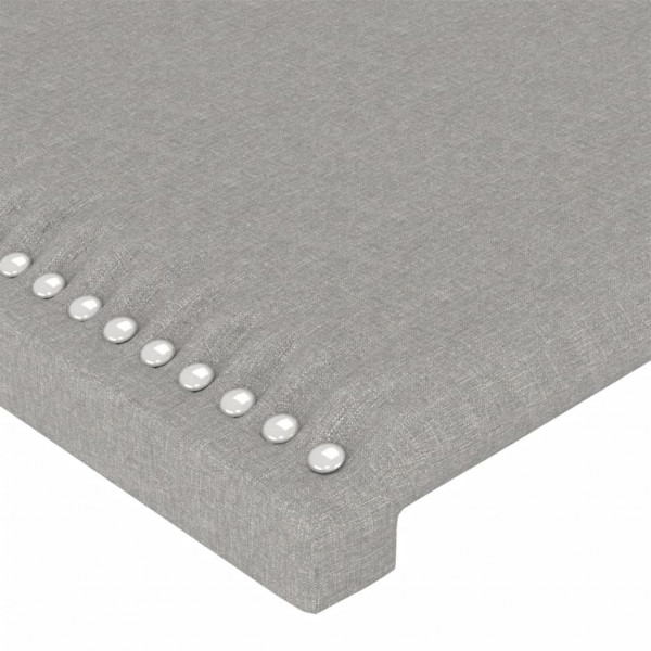 Cabecero con luces LED tela gris claro 90x5x118/128 cm M 5