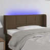 Cabecero con LED de tela marrón oscuro 93x16x78/88 cm 1