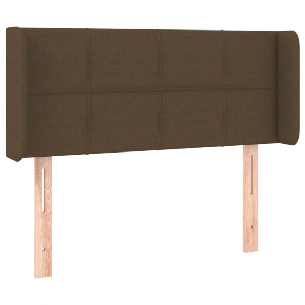 Cabeceira de cama c/ luzes LED tecido 93x16x78/88 cm castanho M 3