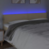 Cabecero con LED de tela color crema 180x5x78/88 cm 3