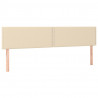 Cabeceira de cama c/ luzes LED tecido 180x5x78/88 cm cor creme 4