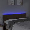 Cabecero con LED de tela marrón oscuro 144x5x78/88 cm 3