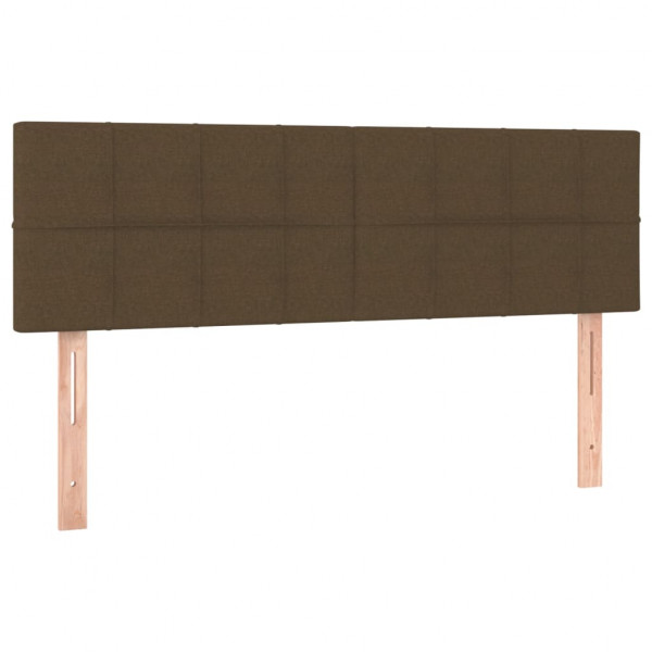 Cabecero con LED de tela marrón oscuro 144x5x78/88 cm M 4