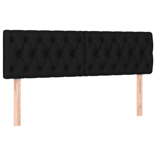 Cabecero con LED de tela negro 144x7x78/88 cm M 4