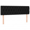 Cabecero con LED de tela negro 144x7x78/88 cm 4