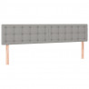 Cabeceira de cama c/luzes LED tecido 180x5x78/88 cm cinza-claro 4