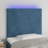 Cabecero con luces LED terciopelo azul oscuro 100x5x118/128 cm 1