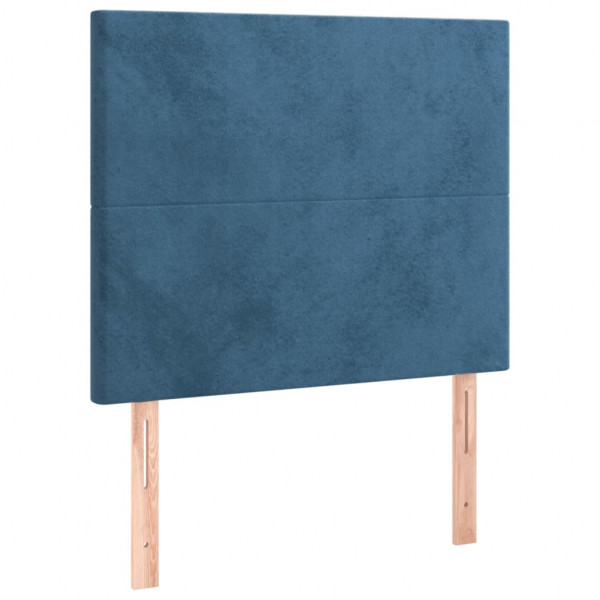 Cabecero con luces LED terciopelo azul oscuro 100x5x118/128 cm M 4