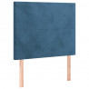 Cabeceira cama c/ luzes LED veludo 100x5x118/128cm azul-escuro 4