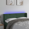 Cabecero con LED de terciopelo verde oscuro 147x16x78/88 cm 1