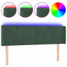Cabecero con LED de terciopelo verde oscuro 147x16x78/88 cm 2