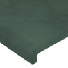 Cabeceira cama c/ luzes LED veludo 147x16x78/88 cm verde-escuro 5
