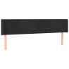 Cabeceira de cama c/ luzes LED veludo 203x16x78/88 cm preto 3
