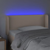 Cabecero con LED cuero sintético color capuchino 93x16x78/88 cm 4