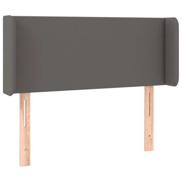 Cabeceira cama c/ LED 103x16x78/88 cm couro artificial cinzento M 3