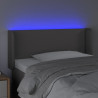 Cabecero con LED cuero sintético gris 103x16x78/88 cm 4