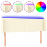 Cabeceira de cama c/ LED 147x16x78/88 cm couro artificial crème 2