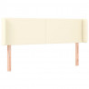 Cabecero con LED cuero sintético crema 147x16x78/88 cm 3