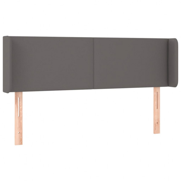 Cabeceira cama c/ LED 147x16x78/88 cm couro artificial cinzento M 3