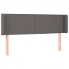 Cabecero con LED cuero sintético gris 147x16x78/88 cm 3