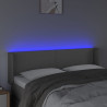 Cabeceira cama c/ LED 147x16x78/88 cm couro artificial cinzento 4