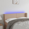 Cabecero con LED cuero sintético capuchino 147x16x78/88 cm 1