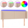 Cabeceira cama LED couro artificial 147x16x78/88 cm cappuccino 2