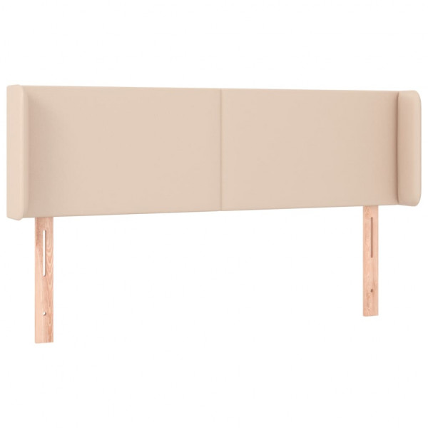 Cabeceira cama LED couro artificial 147x16x78/88 cm cappuccino M 3