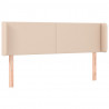 Cabeceira cama LED couro artificial 147x16x78/88 cm cappuccino 3