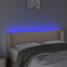 Cabeceira cama LED couro artificial 147x16x78/88 cm cappuccino 4