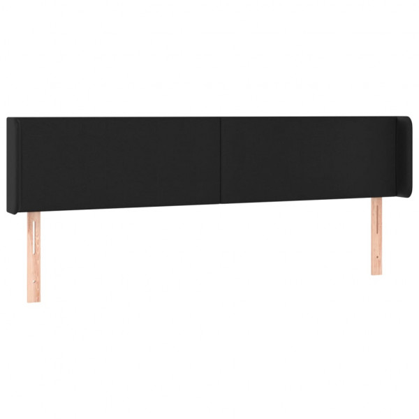 Cabeceira de cama c/ LED couro artificial 163x16x78/88 cm preto M 3