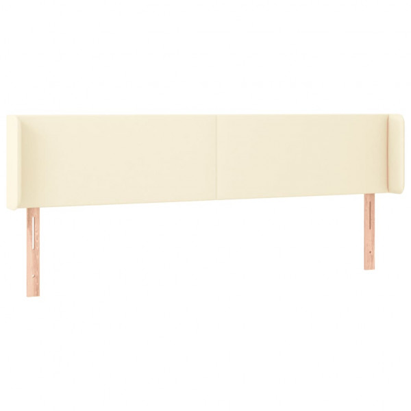 Cabecero con LED cuero sintético crema 163x16x78/88 cm M 3