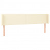 Cabecero con LED cuero sintético crema 163x16x78/88 cm 3