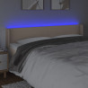 Cabecero con LED cuero sintético capuchino 163x16x78/88 cm 4