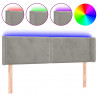 Cabeceira cama c/ luzes LED veludo 147x16x78/88 cm cinza-claro 2