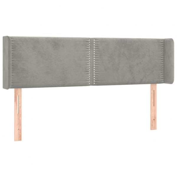 Cabeceira cama c/ luzes LED veludo 147x16x78/88 cm cinza-claro M 3