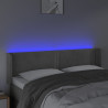 Cabecero con LED de terciopelo gris claro 147x16x78/88 cm 4