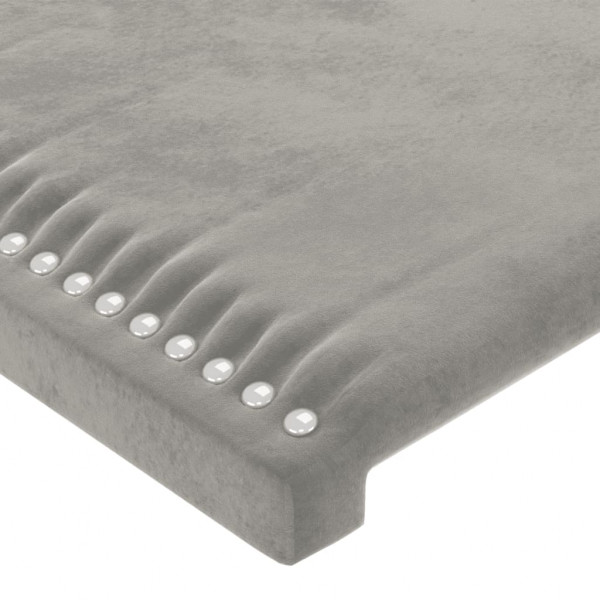 Cabecero con LED de terciopelo gris claro 147x16x78/88 cm M 5