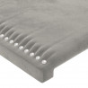 Cabecero con LED de terciopelo gris claro 147x16x78/88 cm 5
