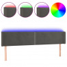 Cabecero con LED de terciopelo gris oscuro 183x16x78/88 cm 2