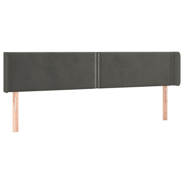 Cabecero con LED de terciopelo gris oscuro 183x16x78/88 cm M 3