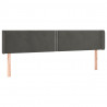 Cabeceira cama c/ luzes LED veludo 183x16x78/88cm cinza-escuro 3