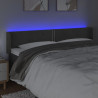 Cabecero con LED de terciopelo gris oscuro 183x16x78/88 cm 4