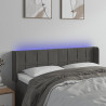 Cabecero con LED de terciopelo gris oscuro 147x16x78/88 cm 1